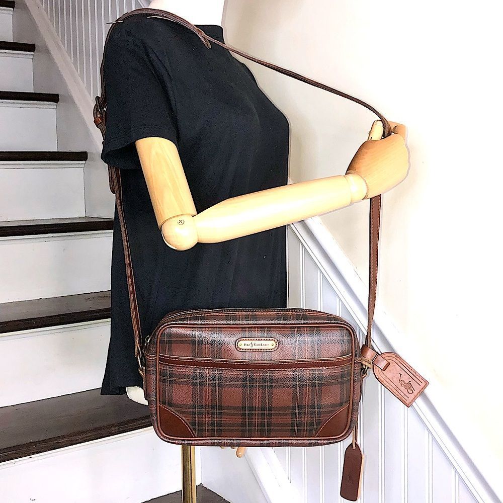 RALPH LAUREN Black Watch Tartan Plaid Crossbody Messenger Bag
